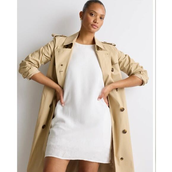 NWOT Quince 100% European Linen Tank Mini Dress White Sleeveless Size Small - Picture 3 of 10